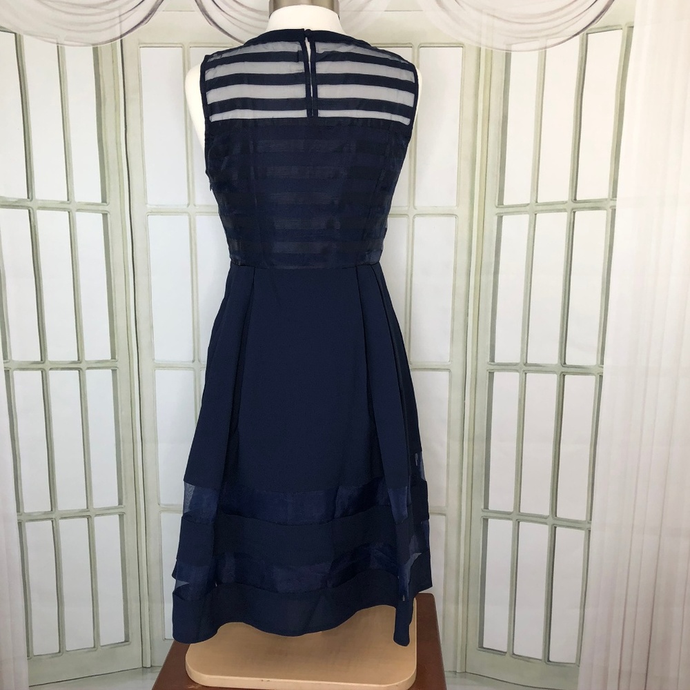 Esley Illusion Organza-Paneled A-line Dress - Picture 2 of 8